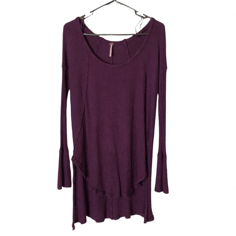 Free People Ventura‎ Thermal High Low Hem Long Sleeve Size Small